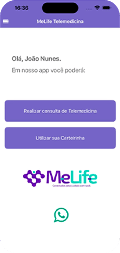 Tela inicial — escolha o que fazer