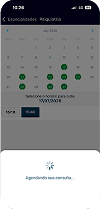 Veja resumo do agendamento